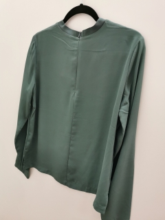 Шифоновая блузка, темно-зеленая